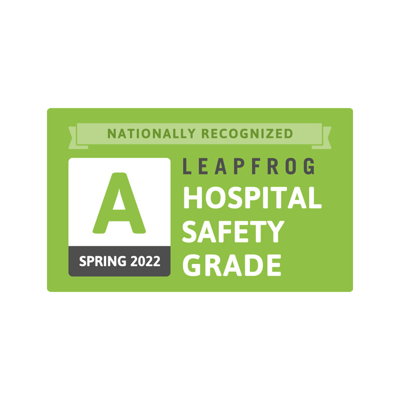 Leapfrog Hospital grade "A" for Spring 2022.